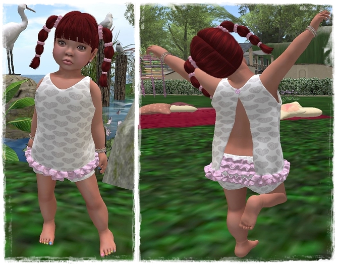 BOX TD BABY RUFFLE SHORTS SET HEARTS