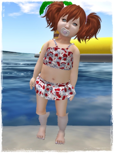 TD BABY BEACH BIKINI - ROSES & SKULLS