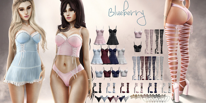 #1 Blueberry - Cocodoll Set - F - Dress - Pink - RARE