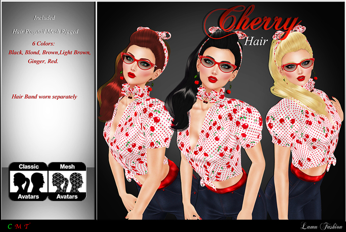 -Lamu Fashion-Hair Mesh *CHERRY* Ponytail