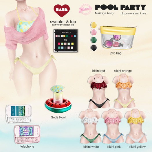 *Tentacio* Pool party pvc bag yellow