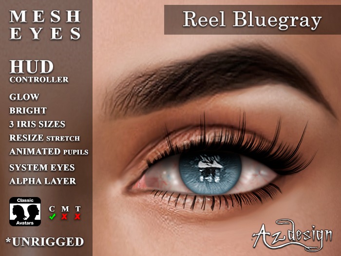 Az... Reel Bluegray (MESH EYES/BoM EYES)
