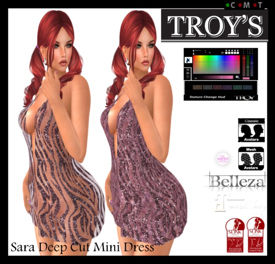 .:TROY'S:.Sara Deep Cut Mini Dress [Add]