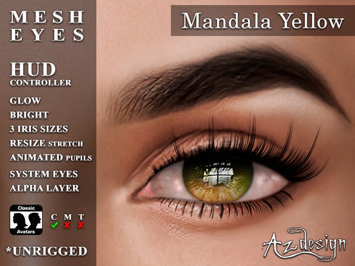 Az... Mandala Yellow (MESH EYES)