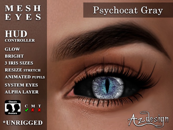 Az...  Psychocat Gray (MESH EYES)