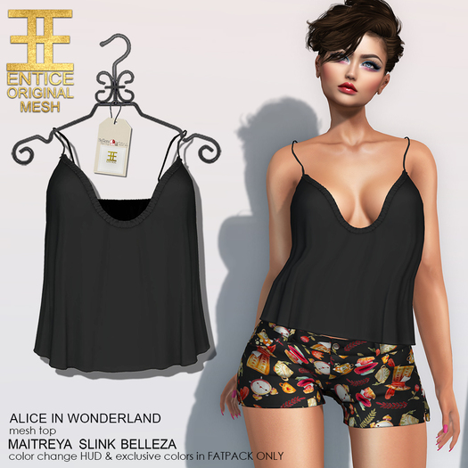 Entice - Alice in Wonderland Tank - Black