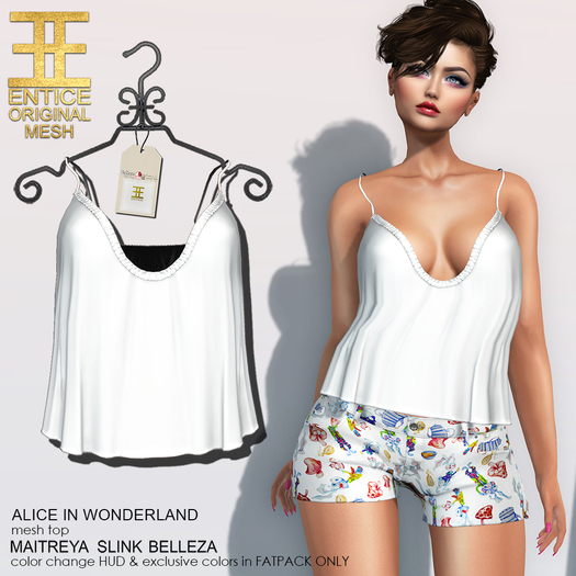 Entice - Alice in Wonderland Tank - White