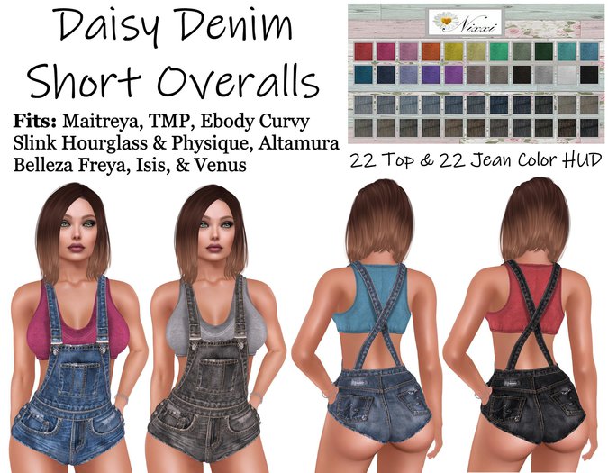 Nixxi Fashions - Daisy Denim Short Overalls