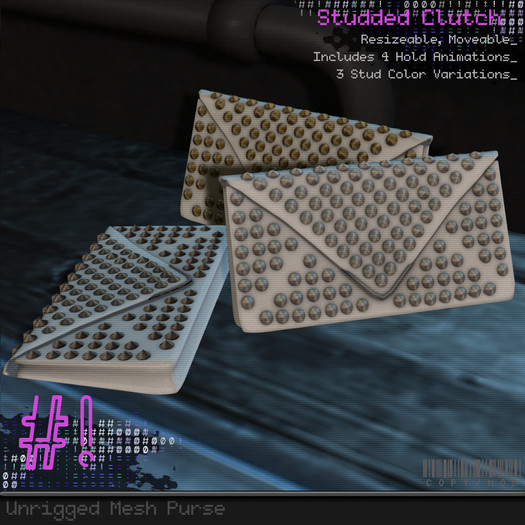 #hashbang! - Studded Envelope Clutch - Powder