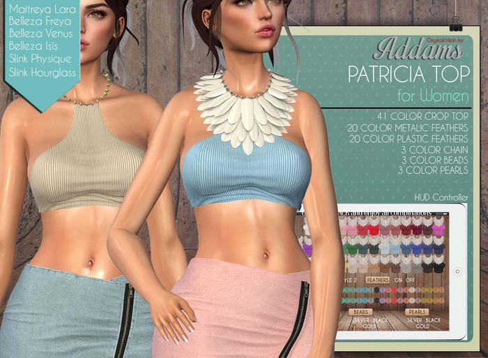 Addams "Patricia" Crop Top -Mesh- Maitreya, Belleza, Slink #FATPACK