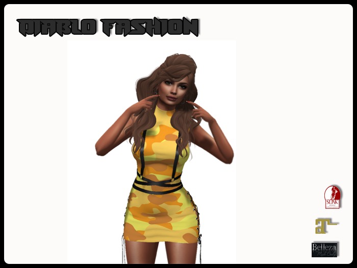 Diablo fashion Army dress Yellow 