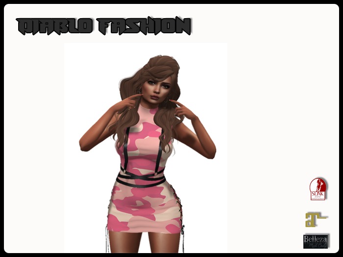 Diablo fashion Army dress Pink 