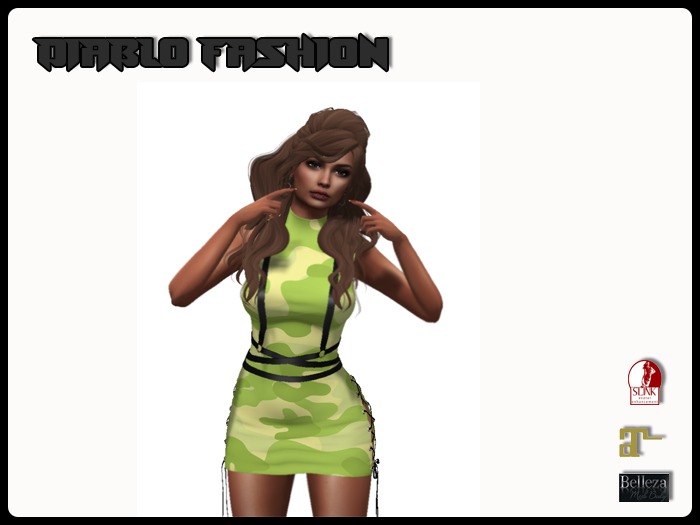Diablo fashion Army dress Light green 