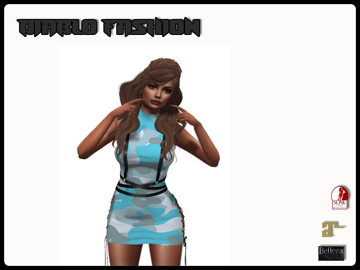 Diablo fashion Army dress Light blue 