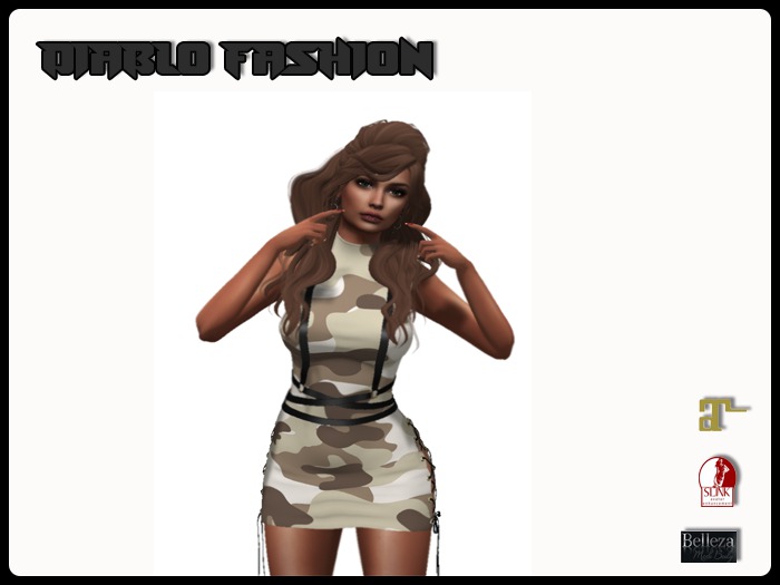 Diablo fashion Army dress Brown 