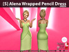 s alena wrapped pencil dress green pic