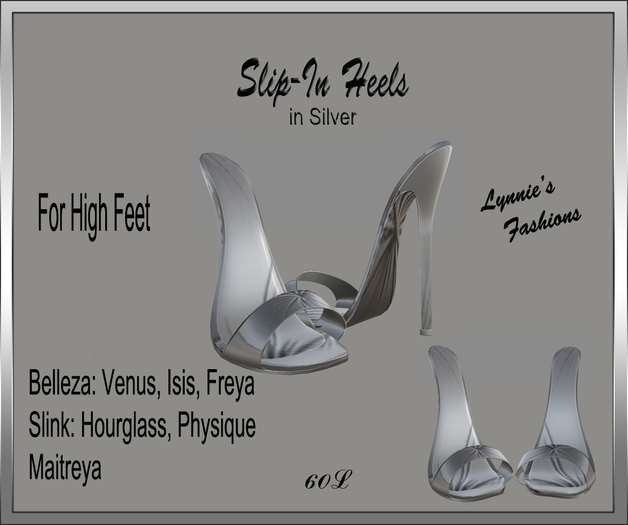 SLIP-IN SILVER HEELS