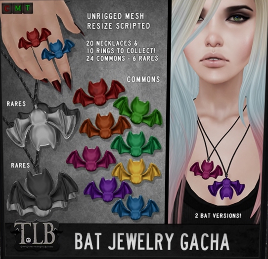 !TLB - Bat Necklace/Orange-bxd