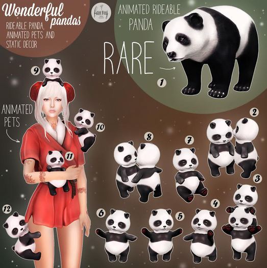 Fawny - Wonderful pandas - Rideable Panda - RARE