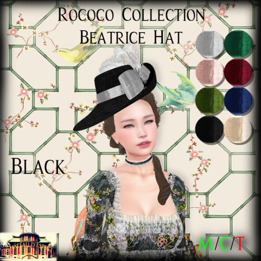 ~CdE~ Rococo Beatrice BLACK Hat