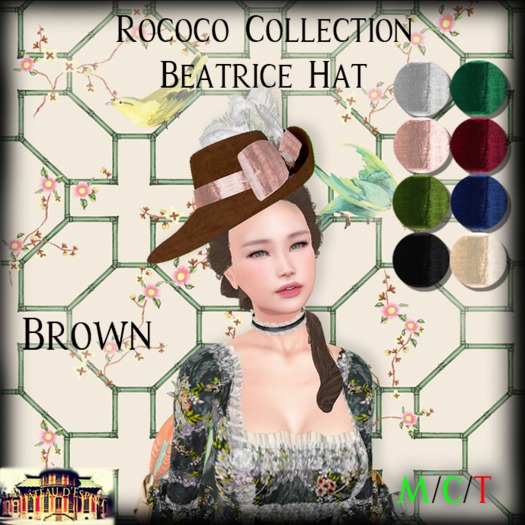 ~CdE~ Rococo Beatrice BROWN Hat