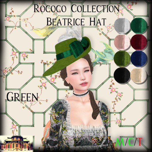 ~CdE~ Rococo Beatrice GREEN Hat