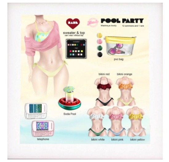 *Tentacio* Pool party pvc bag green