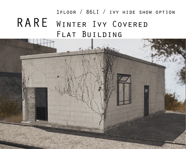 Soy. UTD - Winter Ivy Covered Flat Building RARE