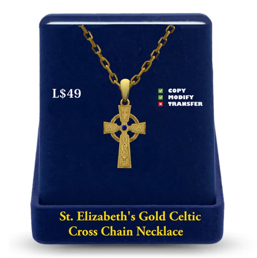 Celtic Cross Necklace: Gold
