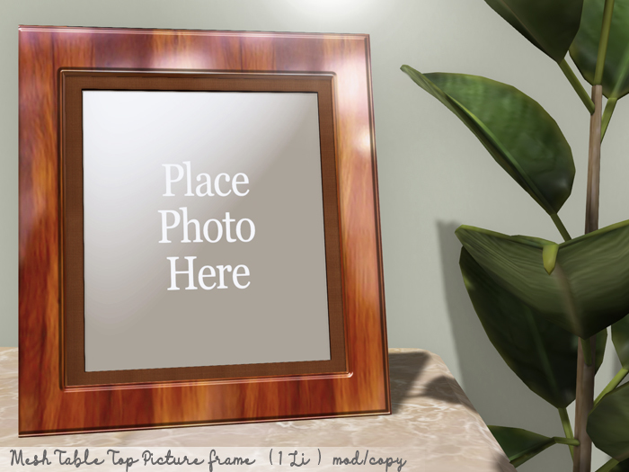 Wood Polished Tabletop Picture Frame Mesh - HIGH LOD & ONLY 1 Li
