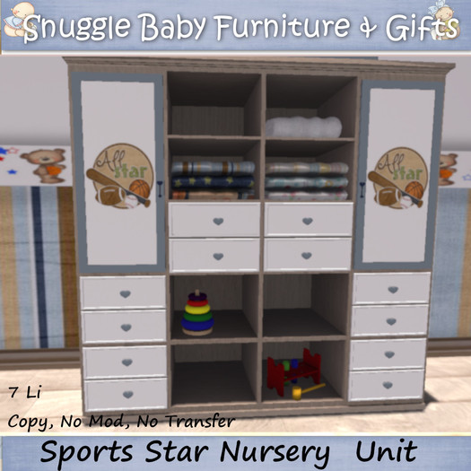 Sports Star Nursery  Unit By SnuggleBaby Boxed
