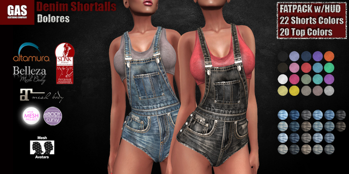 GAS [Denim Shortalls Dolores - 22x20 Colors w/HUD FATPACK] Demo