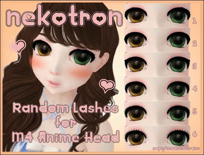[Nekotron] Random Lashes for M4 Anime Head