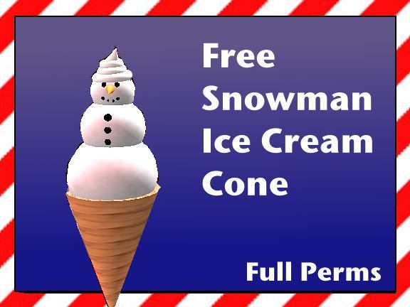 FREE SnowMan Ice Cream Cone