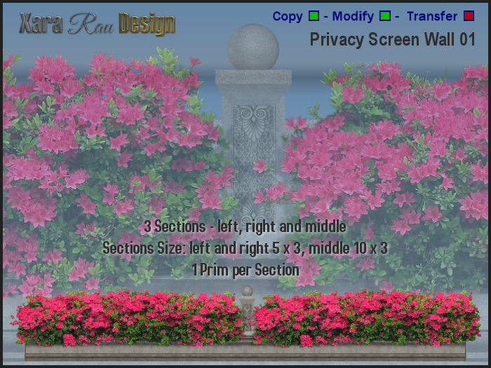 Privacy Screen Wall 01 - Flowers by Xara Rau