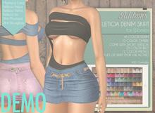 Addams "Leticia" Denim Skirt -Maitreya, Belleza, Slink #DEMO