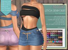 Addams "Leticia" Denim Skirt -Maitreya, Belleza, Slink #FATPACK