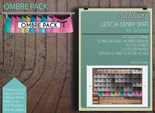 Addams "Leticia" Denim Skirt -Maitreya, Belleza, Slink #OMBRE PACK