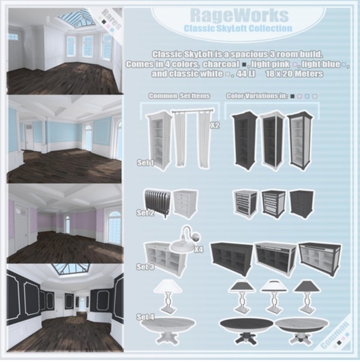 Classic SkyLoft Collection - LightPink Set 4 - (RageWorks)