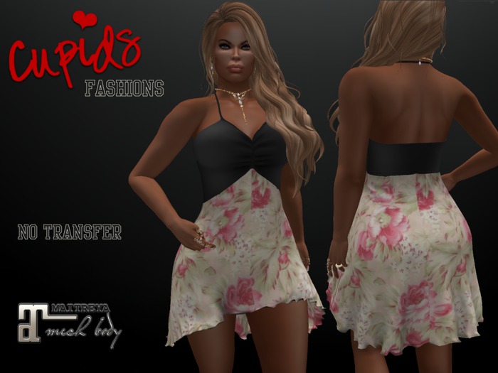 *CF* SLING DRESS MAITREYA PEACH AND BLACK