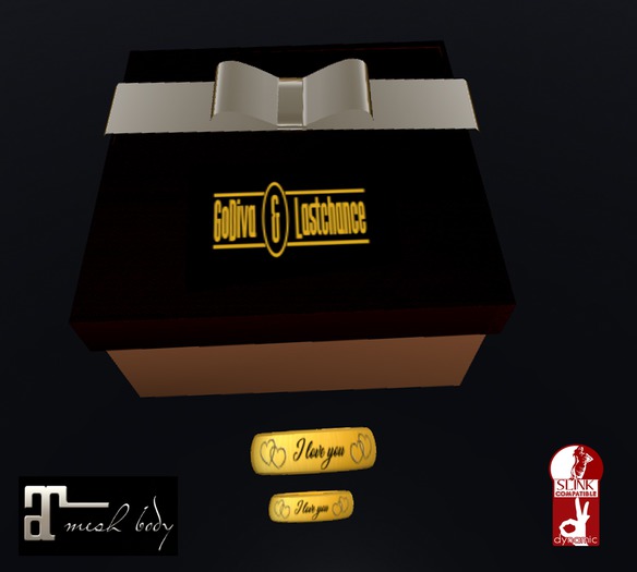 G&L WEDDING SET GOLDW WRITING BOXED