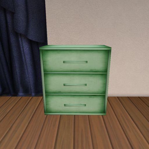 Grungy Green Dresser-3 Drawer Box