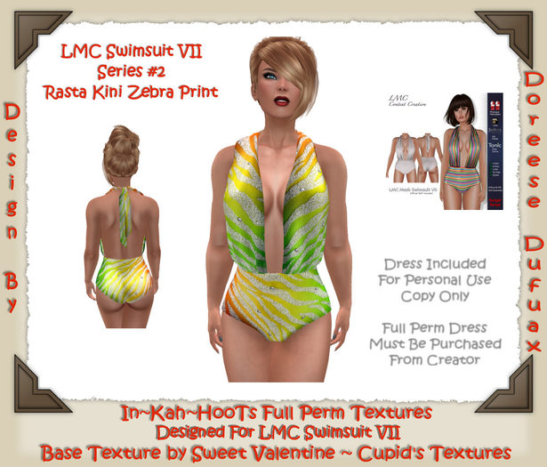 LMC SWIMSUIT VII RASTA ZEBRA PRINT #2 BOX