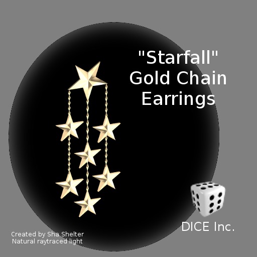 DICE Inc. "StarFall" Female Gold Stars Earrings