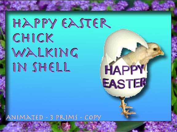 Happy Easter Chick Walking In It's Egg