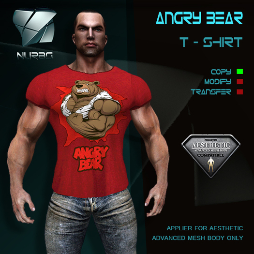 !Nurbs_AngryBearRed_T-Shirt