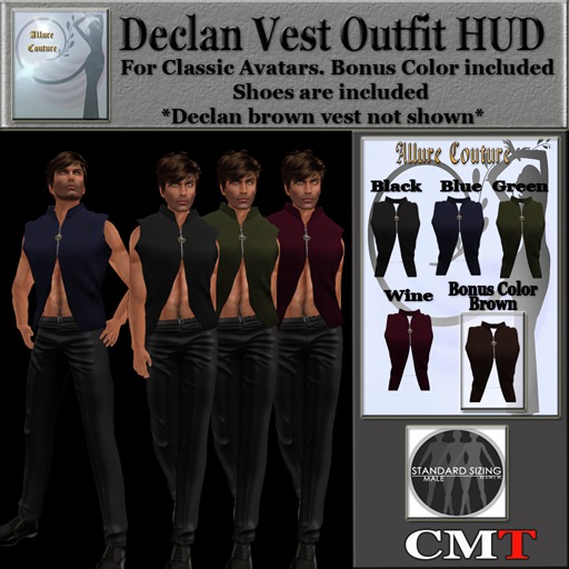 Second Life Marketplace - Declan Vest Outfit HUD