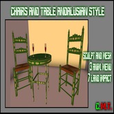 chairs and table andalusian style
