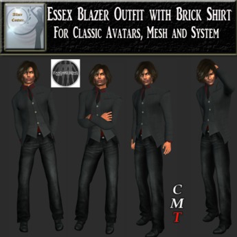Second Life Marketplace - Essex Blazer Outfit w Brick Shirt