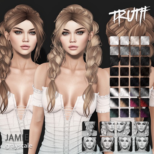 TRUTH Jamie (Fitted Mesh Hair) - Grayscale